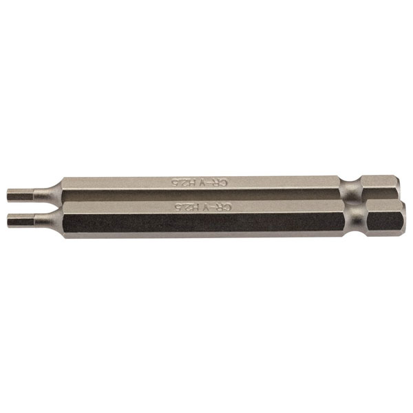 Draper 64319 2.5mm 1/4" Hex Hexagonal Insert Bit 75mm Long x 2