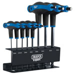 Draper Expert 33873 Soft Grip 'T' Handle Hexagon and Ball End Key Set (8 Piece)