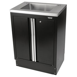 BUNKER® 31034 Modular 2 Door Floor Cabinet with Sink 680 x 463mm Black