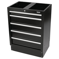 BUNKER® 31387 Modular 5 Drawer Floor Cabinet 680 x 458mm Black