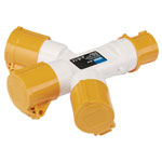 Draper 03712 Heavy Duty/Impact Resist 110V 3-Way Splitter 16A - 03712