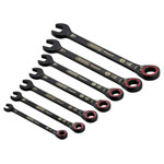 Draper Expert 03911 HI-TORQ® M Rev. Ratchet Spanner Set Black 7Pc
