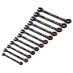 Draper Expert 03912 HI-TORQ® M Rev. Ratchet Spanner Set Black 12Pc