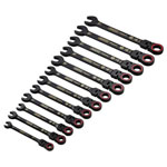 Draper Expert 03929 HI-TORQ® M Flex H Rtch Spanner Set Black 12 Pc