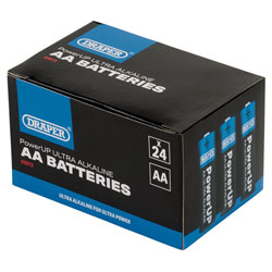 Draper 03973 PowerUP Ultra Alkaline AA Batteries (Pack of 24)