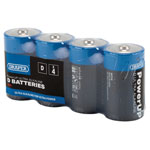 Draper 03979 PowerUP Ultra Alkaline D Batteries (Pack of 4) - 03979