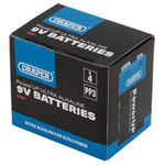 Draper 03981 PowerUP Ultra Alkaline 9V Batteries (Pack of 4)