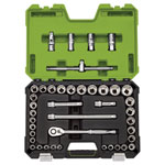 Draper Expert 04465 MM/AF Combined Socket Set 1/2 Sq Dr Grn 41 Pc