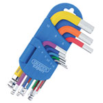 Draper Expert 04912 M. Short Arm Ball End Hex Key Set C/Coded 9Pc