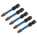 Draper Expert 05647 PZ-Type Impact S/Driver Bits No2x50mm 1/4" Hex 5Pc