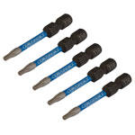 Draper Expert 05649 TX-STAR® Impact S/Driver Bits T10x50mm 1/4" Hex 5Pc