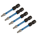 Draper Expert 05651 TX-STAR® Impact S/Driver Bits T15x50mm 1/4" Hex 5Pc