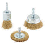 Draper 07435 Brassed Steel Crimped Wire Brush Set (3 Piece) - 07345