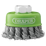 Draper 08053 Stainless-Steel Twist-Knot Wire Cup Brush 65mm M14 - 08053
