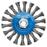 Draper 08058 Steel Twist-Knot Flat Wire Wheel Brush 115mm M14 - 08058