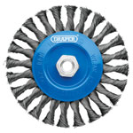 Draper 08059 Steel Twist-Knot Flat Wire Wheel Brush 150mm M14 - 08059