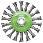 Draper 08061 Stainless-Steel Twist-Knot Flat Wire Wheel Brush, 115mm, M14
