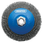 Draper 08065 Steel Bevelled Crimped Wire Wheel Brush 115mm M14 - 08065