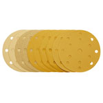 Draper 08480 Gold Sanding Discs-Hk&Loop 150mm 120-400G, 15 Dust Extr. Holes 10Pc