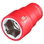 Draper 17654 XP1000® VDE Socket, 3/8" Sq. Dr., 18mm - 17654