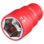 Draper 18042 XP1000® VDE Socket, 1/2" Sq. Dr., 24mm - 18042