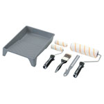 Draper 20787 Medium Pile Polyester Paint Roller & Brush Set - Soft Grip 8 Pcs