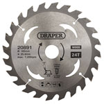 Draper 20891 TCT Circular Saw Blade for Wood, 185 x 25.4mm, 24T