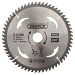 Draper 21588 TCT Circular Saw Blade for Wood, 185 x 25.4mm, 60T