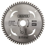 Draper 21644 TCT Circular Saw Blade for Laminate & Wood, 185 x 25.4mm, 60T