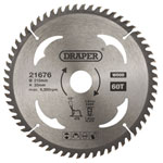Draper 21676 TCT Circular Saw Blade for Wood, 210 x 30mm, 60T
