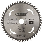 Draper 21678 TCT Circular Saw Blade for Wood, 250 x 30mm, 48T