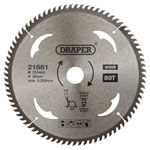Draper 21681 TCT Circular Saw Blade for Wood, 250 x 30mm, 80T