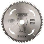 Draper 21685 TCT Circular Saw Blade for Wood, 255 x 30mm, 80T