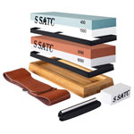 Draper 23968 Whetstone Set, Non-Slip Base & Angle Guide 400/1000/3000/8000 Grit