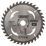 Draper 26013 TCT Cordless Construction C/Saw Blade-Wood-Composites 165x20mm 36T