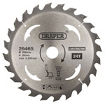 Draper 26465 TCT Construction Circular Saw Blade, 250 x 30mm, 24T