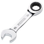 Draper 27909 HI-TORQ® Metric Stubby Ratchet Combination Spanner 15mm