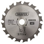 Draper 29412 TCT Multi-Purpose Circular Saw Blade, 185 x 25.4mm, 16T