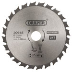 Draper 30648 TCT Multi-Purpose Circular Saw Blade, 210 x 30mm, 24T