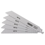 Draper 43460 Bi-metal Reciprocating Saw Blades-Metal 150mm 10tpi 5Pc