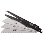 Draper 52517 Assorted Reciprocating Saw Blades-Multi-Purpose Cutting, 150mm 5Pc