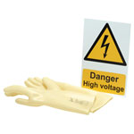 Draper Expert 99715 Electrical Insul Gloves & 'Danger High Voltage' Hazard Sign