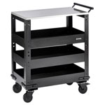 Bunker 11585 3 Tier Trolley with Pull Handle and Stainless Steel Worktop, 714mm