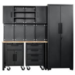 Draper 13269 Single Garage Workstation with Roller Cabinets