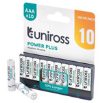 Uniross 21695 LR03 AAA Power Plus Alkaline Batteries (Pack of 10)