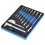 Bunker 29716 Knee Wrench, Measuring and Pick-up Set in EVA Foam Inlay (10 Piece)