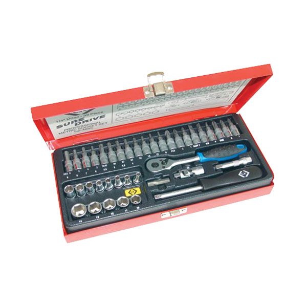 CK Tools T4655 Sure Drive 39 Piece Socket Set 1/4" Drive