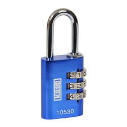 Kasp K10530BLUD Aluminium Combination Padlock 30mm Blue