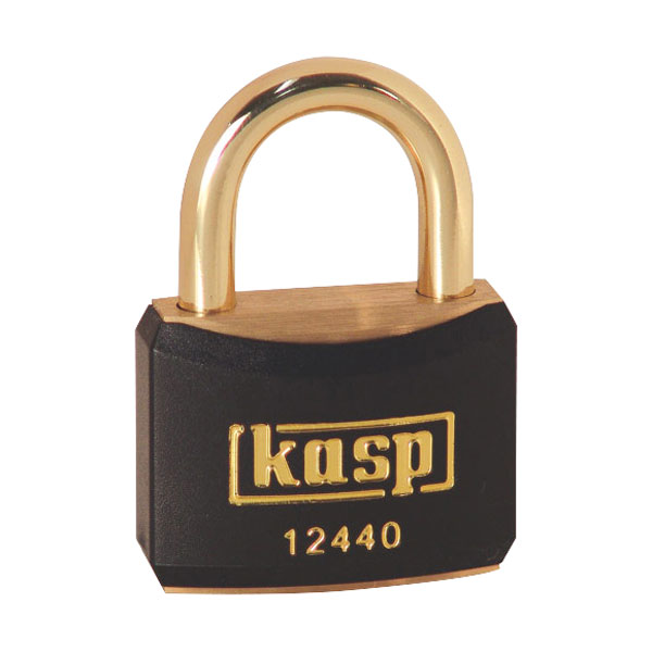 Kasp K12440BLAD Brass Padlock - 40mm - Brass Shackle - Black