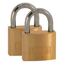 Kasp K12040D2 Brass Padlock - 40 mm - Twin-Pack - Keyed Alike